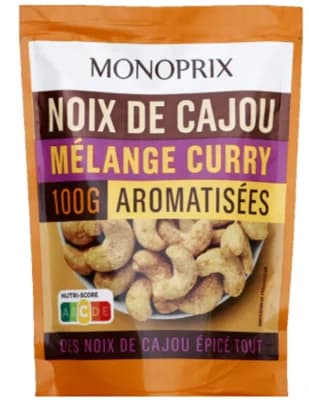 Monoprix Kešu ořechy s příchutí kari