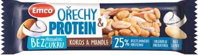 Emco  Tyčinka Kokos a mandle s ořechem & proteinem