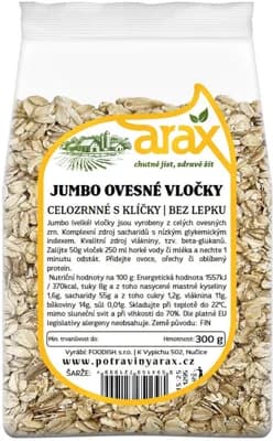 Arax Bezlepkové ovesné vločky jumbo, celozrnné s klíčky