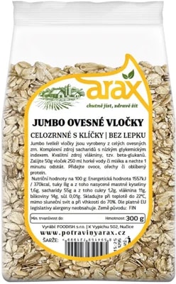 Arax Bezlepkové ovesné vločky jumbo, celozrnné s klíčky