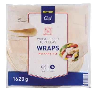 Metro Chef Tortillas Wraps Mexican Style 18x30cm