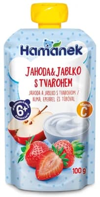 Hamánek Ovocná kapsička jahoda a jablko s tvarohem