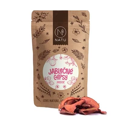 NATU Jablečné chipsy jahodové 45g