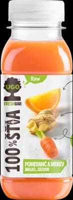 UGO RAW pomeranč, mrkev, jablko a zázvor