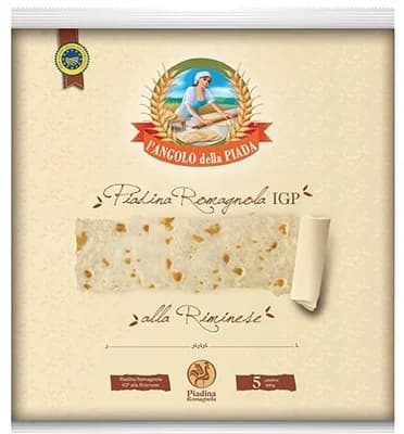 Angolo della Piada Piadina Romagnola IGP alla Riminese pšeničné placky