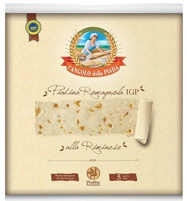Angolo della Piada Piadina Romagnola IGP alla Riminese pšeničné placky