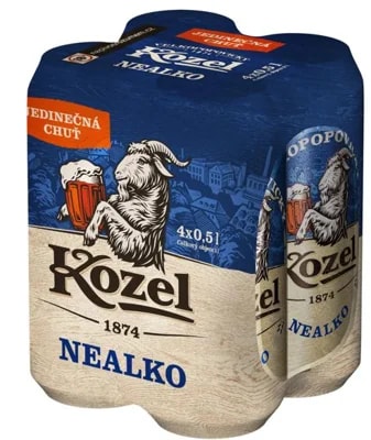 Velkopopovický Kozel Nealkoholické pivo 4×0,5 l plech
