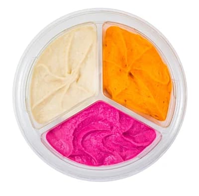 Table foods Hummus trio (klasik, chilli & červená řepa)