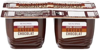 Monoprix Smetanový dezert s příchutí čokolády (4x 125 g)