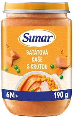 Sunar Příkrm batátová kaše s krůtím masem
