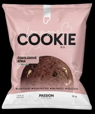 Passion Nutrition Proteinová cookie bez lepku s kakaem, čokoládou a lískovými ořechy