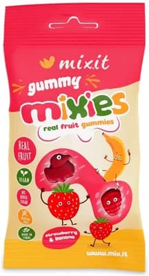 Mixit Ovocné Mixies želé bonbony jahoda a banán