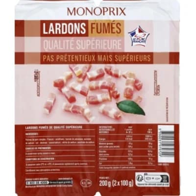 Monoprix Vysoce Kvalitní Uzená Slanina, kostky