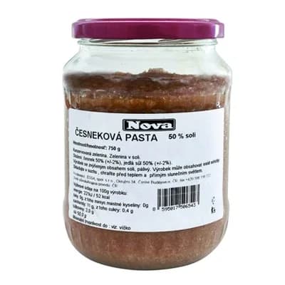 NOVA Česneková pasta 50% soli sklo