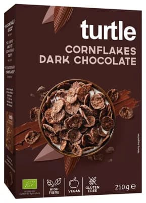 Turtle BIO Kukuřičné lupínky v hořké čokoládě bezlepkové