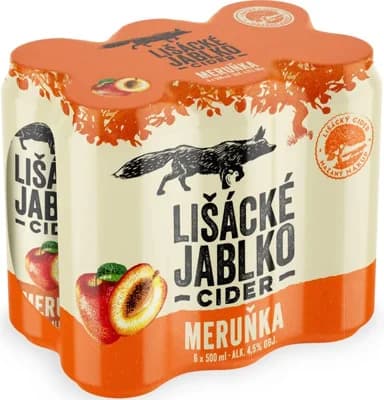 Lišácké jablko Meruňka, plech multipack 6x500 ml