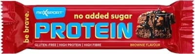 Max Sport  Proteinová tyčinka s čokoládovou příchutí v mléčné čokoládě se sladidlem.
