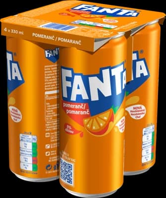 Fanta Pomeranč Multipack, plech 4x0,33l