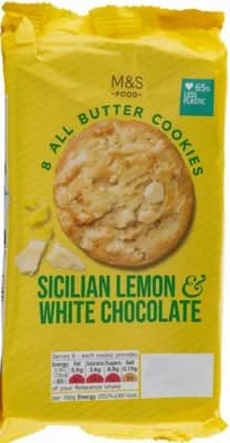 Marks & Spencer Máslové sušenky s kousky belgické bílé čokolády