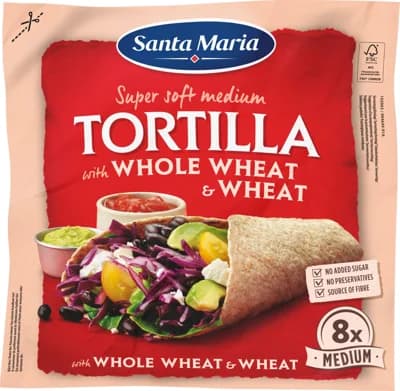 Santa Maria Tex Mex Celozrnná tortilla 20cm 8ks