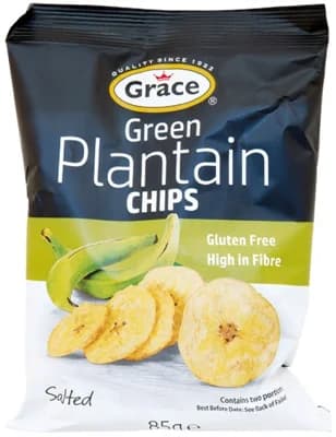 Grace Bezlepkové chipsy ze zelených banánů plantain solené