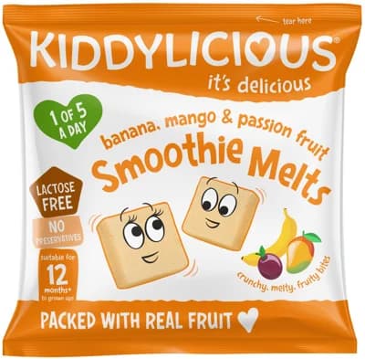 Kiddylicious Ovocné polštářky z banánu, manga a marakuji