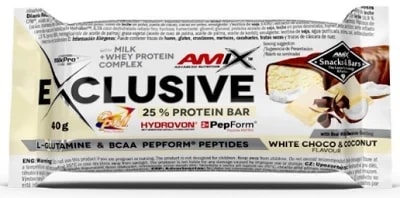 Amix Nutrition Amix Exclusive Protein Bar - bílá čokoláda/kokos
