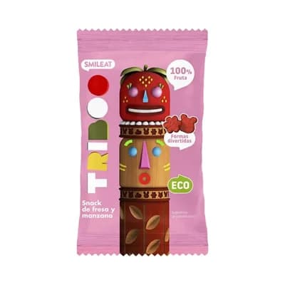 Smileat BIO Ovocné žvýkací bonbony jablko & jahoda, 100 % ovoce