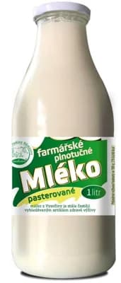 Farma rodiny Němcovy Mléko ve skle nehomogenizované