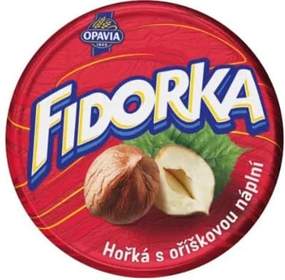 Opavia Fidorka Hořká s oříškovou náplní červená
