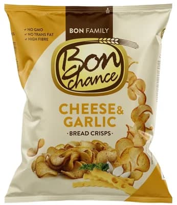 Bon Chance Chlebové chipsy s česnekem a sýrem