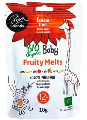 Petra & Friends BIO Ovocné smoothie kousky sušené mrazem – banán, jablko, kakao a vanilka