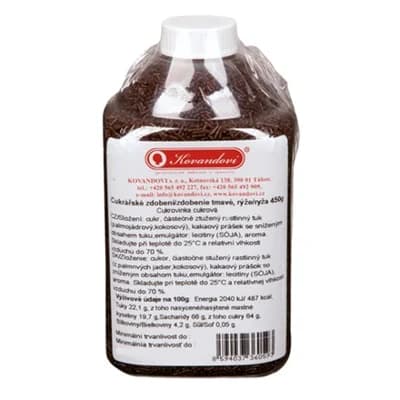 KOVANDOVI Cukrový posyp - tmavá rýže