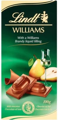 Lindt Mléčná čokoláda s hruškovicí hrušek odrůdy Williams