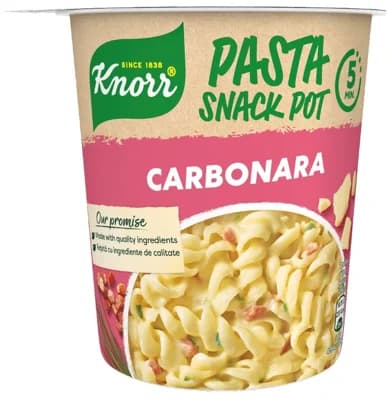 Knorr Snack Těstoviny Carbonara se sýrovou omáčkou a slaninou