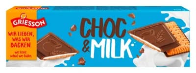 Griesson Sušenky s mléčným krémem a mléčnou čokoládou