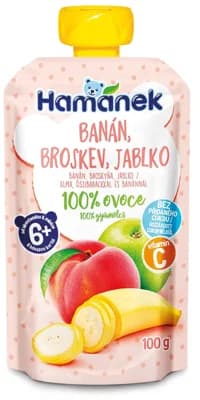 Hamánek Ovocná kapsička banán, broskev a jablko
