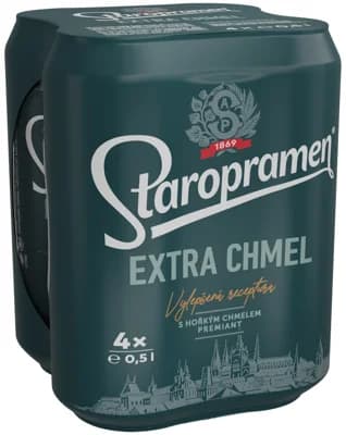 Staropramen Extra Chmel plech 4×0,5 l