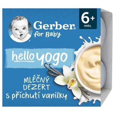 Gerber hello yogo mléčný dezert s příchutí vanilky 4x100g