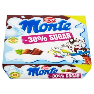 Zott Monte Mléčný dezert se sníženým obsahem cukru čokoládový s lískovými oříšky 4x55g