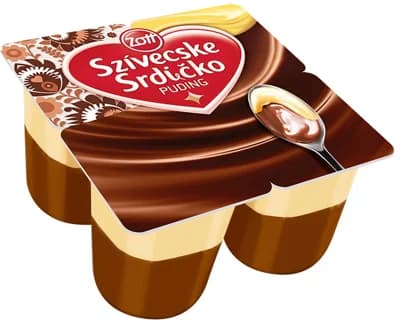 Zott Srdíčko puding čokoláda/vanilka 4×125 g