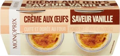 Monoprix Vaječný krém s vanilkovou příchutí (4x 100 g)