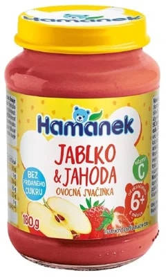 Hamánek Neslazená ovocná přesnídávka jahoda