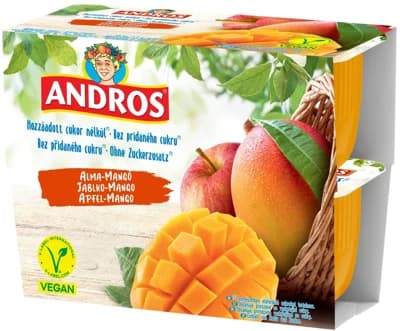 Andros Jablkovo-mangové pyré bez přidaného cukru 4×100 g