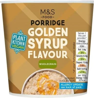 Marks & Spencer Instantní ovesná kaše s příchutí cukrového sirupu