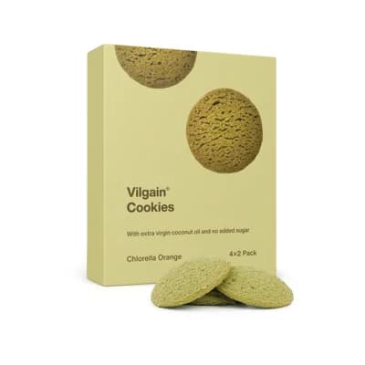 Vilgain Cookies BIO – chlorella a pomeranč (4 x 2 sušenky)