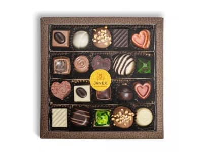 JANEK Krabička s pralinkami a lanýži 20 ks