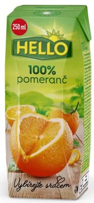 Hello 100% pomeranč 250 ml