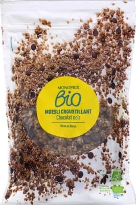 Monoprix BIO Křupavé müsli s hořkou čokoládou