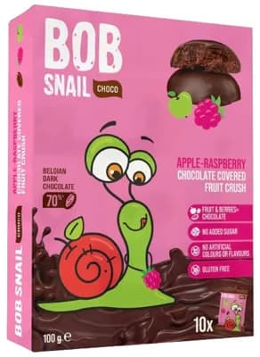Šnek Bob Ovocná pochoutka v čokoládě jablko a malina